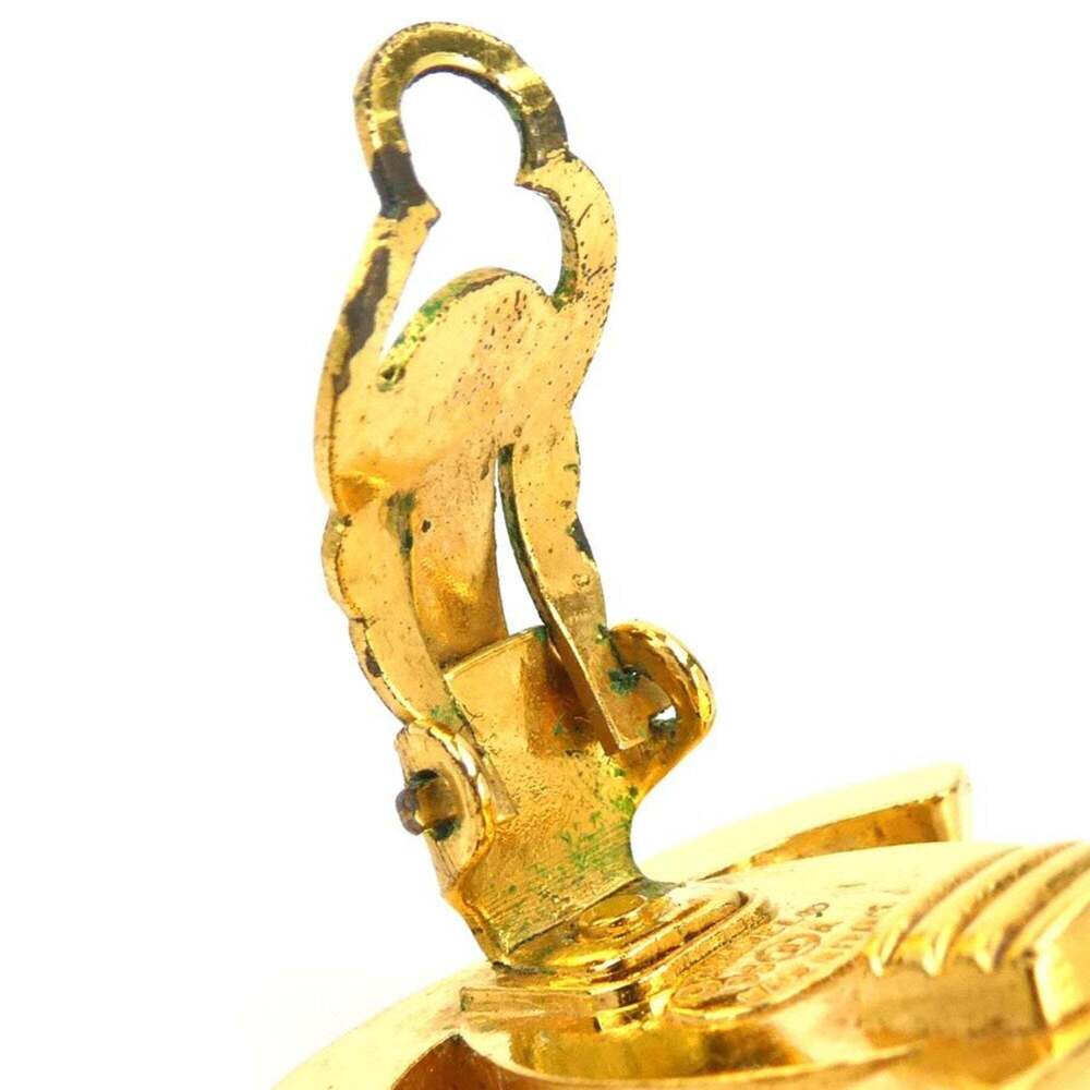 CHANEL Authentic Gold Logo Earrings - Picture 8 of 10